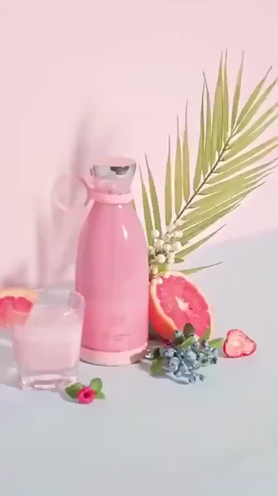 FRESH JUICE® - Mini licuadora de vaso portatil rosa
